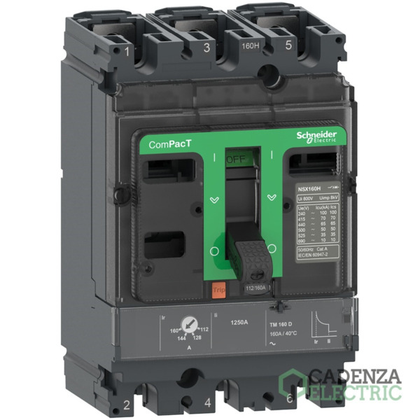Interruptor automatico ComPacT NSX160F 36kA AC 3P3R 80A TMD ref. C16F3TM080 Schneider Electric