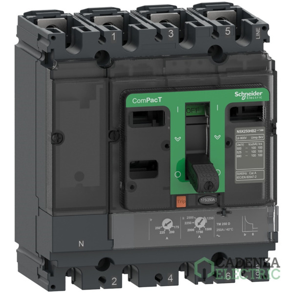 Interruptor automatico ComPacT NSX160F 36kA AC 4P4R 80A TMD ref. C16F4TM080 Schneider Electric