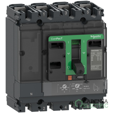 Compra Interruptor automatico ComPacT NSX250F 36kA AC 4P4R 200A TMD ref. C25F4TM200 Schneider Electric al mejor precio | Cadenza Electric