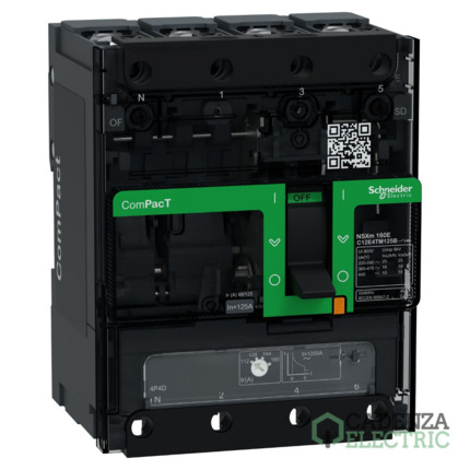 Compra Interruptor automatico ComPacT NSXm160E 16kA AC 4P4R 125A TMD BUSBAR ref. C12E4TM125B Schneider Electric al mejor precio | Cadenza Electric