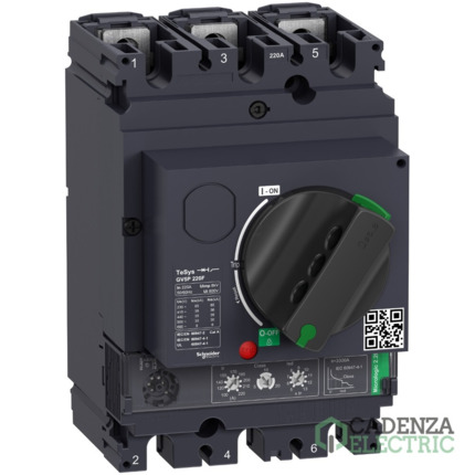 Compra Interruptor automático de motor, TeSys GV5, 3P, 220A, Icu 36kA, magnetotérmico ref. GV5P220F Schneider Electric al mejor precio | Cadenza Electric