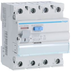 Comprar Interruptor diferencial tipo A superinmunizado, 4P, 63A, 30mA Hager ref.CDH463M | Precio: 498,496768€