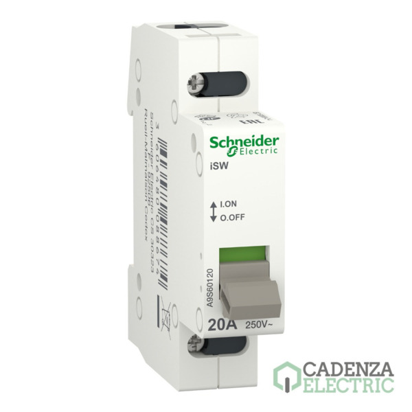 Interruptor en carga, Acti9 iSW, 1P, 20A, 250V ref. A9S60120 Schneider Electric