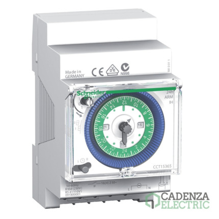 Compra Interruptor horario mecánico Acti9 IH, 24 h, 1 canal, reserva de marcha de 150 h, 16 A ref. CCT15365 Schneider Electric al mejor precio | Cadenza Electric