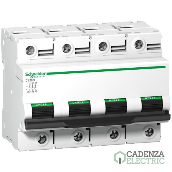 Interruptor magnetotérmico; Acti9 C120N; 4P; 125 A; curva C; 10000 A/10 kA ref. A9N18376 Schneider Electric