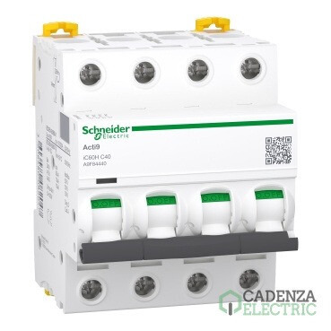 Interruptor magnetotérmico Acti9 iC60H, 4P, 40 A, curva C ref. A9F89440 Schneider Electric