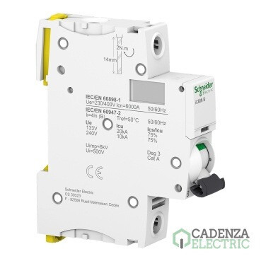 Compra Interruptor magnetotérmico Acti9 iC60N 1P 10A curva B ref. A9F78110 Schneider Electric al mejor precio | Cadenza Electric