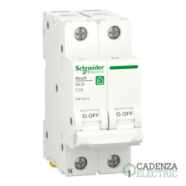 Compra Interruptor Magnetotérmico; Resi9; 1P+N; 10 A; 6000 A; 230 V ref. R9F12610 Schneider Electric al mejor precio | Cadenza Electric