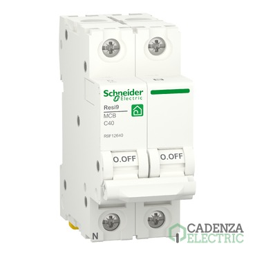 Compra Interruptor Magnetotérmico; Resi9; 1P+N; 40 A; 6000 A; 230 V ref. R9F12640 Schneider Electric al mejor precio | Cadenza Electric