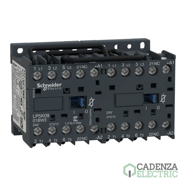 Inversor Tesys K - 3P(3 NA) - AC-3 - <= 440 V 9 A - 24 V bobina CC ref. LP5K0901BW3 Schneider Electric