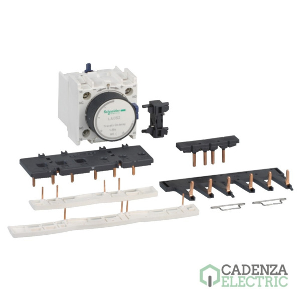 Kit para montar arrancadores estrella delta, para 3 contactores LC1D09-D38 estrella idénticos, con bloque de temporización ref.