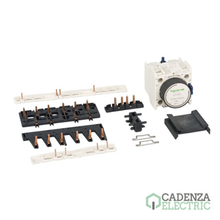 Compra Kit para montar arrancadores estrella delta, para 3 contactores LC1D09-D38 estrella más pequeños, con bloque de temporización ref. LAD93217 Schneider Electric al mejor precio | Cadenza Electric