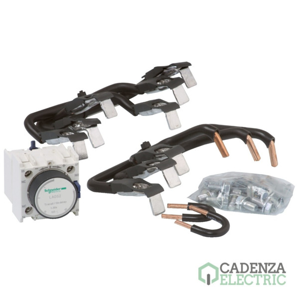 Kit para montar arrancadores estrella delta, para 3 contactores LC1D80, con bloque de retardo ref. LA9D8017 Schneider Electric