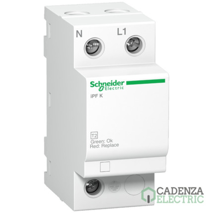 Compra Limitador de sobretensiones transitorias, Acti9 iPF, 1P+N, 20A, 340V, 20kA ref. A9L15692 Schneider Electric al mejor precio | Cadenza Electric