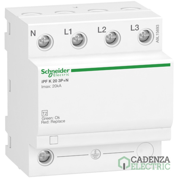 Limitador de sobretensiones transitorias tipo 2; Acti9 iPF k; 3P+N; 20 kA; 340V ref. A9L15693 Schneider Electric