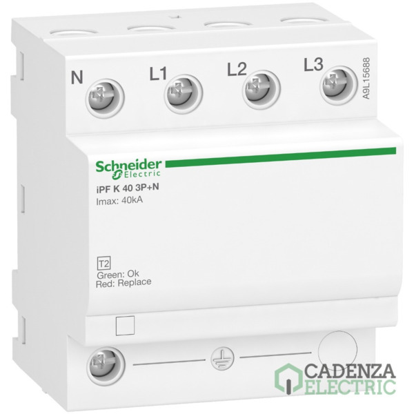 Limitador de sobretensiones transitorias tipo 2; Acti9 iPF K; 3P+N; 40 kA; 340V ref. A9L15688 Schneider Electric