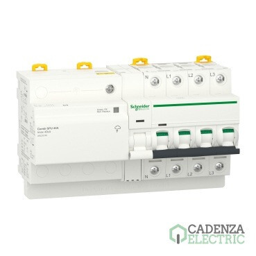 Compra Limitador de sobretensiones transitorias y permanentes IGA, Acti9 Combi SPU, 3P+N, 40A ref. A9L20740 Schneider Electric al mejor precio | Cadenza Electric