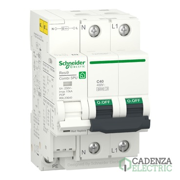 Limitador sobretensiones transitorias y permanentes IGA; Resi9 Combi; 1P+N; 40 A ref. R9L20640 Schneider Electric