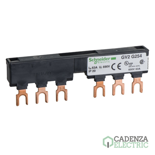 Linergy FT - Juego de barras tripolares - 63 A - 2 derivaciones - paso de 54 mm ref. GV2G254 Schneider Electric