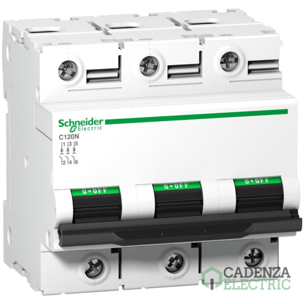 Magnetotérmico, Acti9 C120N, 3P, 100 A, C curva, 10000 A, 10 kA ref. A9N18367 Schneider Electric