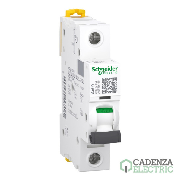 Magnetotérmico, Acti9 iC60N, 1P, 40 A, C curva, 6000 A, 10 kA ref. A9F79140 Schneider Electric