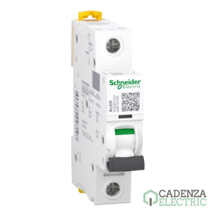 Compra Magnetotérmico, Acti9 iC60N, 1P, 50 A, C curva, 6000 A, 10 kA ref. A9F79150 Schneider Electric al mejor precio | Cadenza Electric