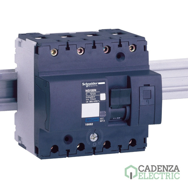 Magnetotérmico, Acti9 NG125N, 4P, 63 A, C curva, 25 kA ref. 18656 Schneider Electric