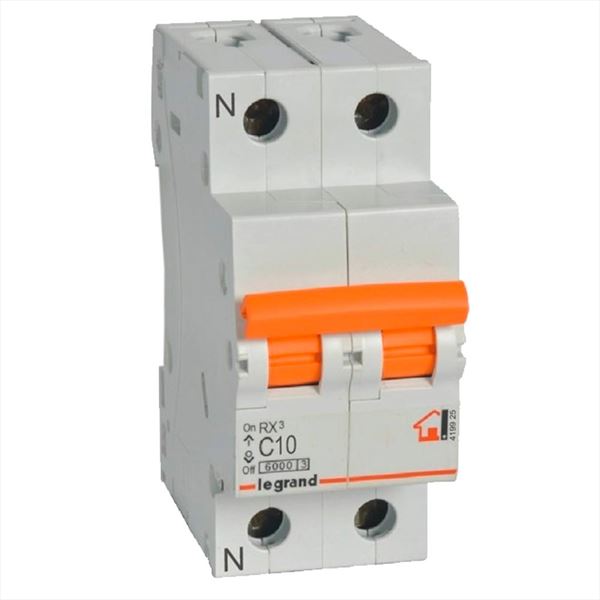 MAGNETOTERMICO MANETA NARANJA 1P+N 10A RX3 ref. 419925