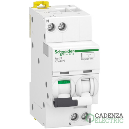 Compra Magnetotermico y diferencial combinado iCV40N 1PN C 40A 300mA AC RCBO ref. A9DE7640 Schneider Electric al mejor precio | Cadenza Electric