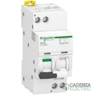 Magnetotermico y diferencial combinado iCV40N 1PN C 40A 300mA ASI RCBO SUPERINMUNIZADO ref. A9DF7640 Schneider Electric