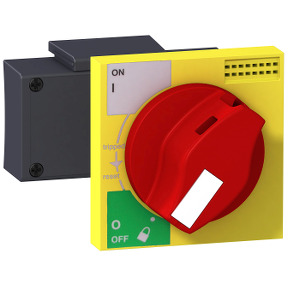 Mando giratorio extendible para NG160 - mando rojo placa frontal amarillo ref. 28060 Schneider Electric [PLAZO 3-6 SEMANAS]