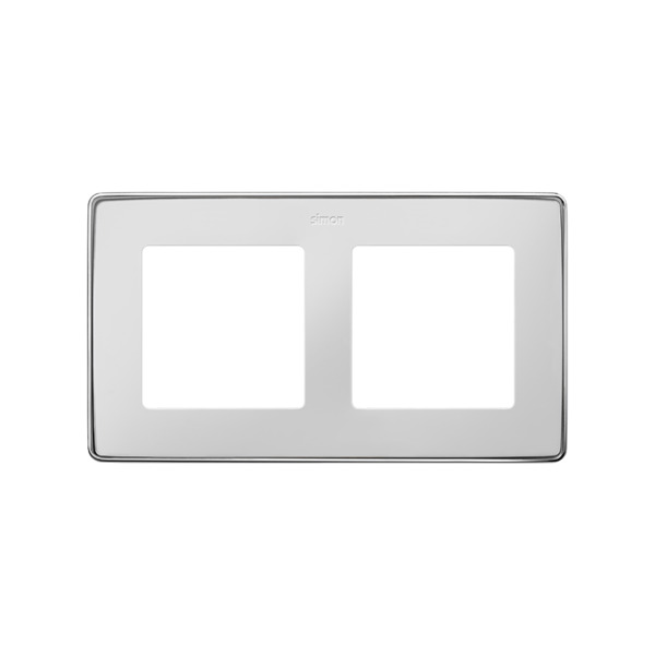 MARCO 2 ELEM. BLANCO base cromo Simon ref. 8201620-244