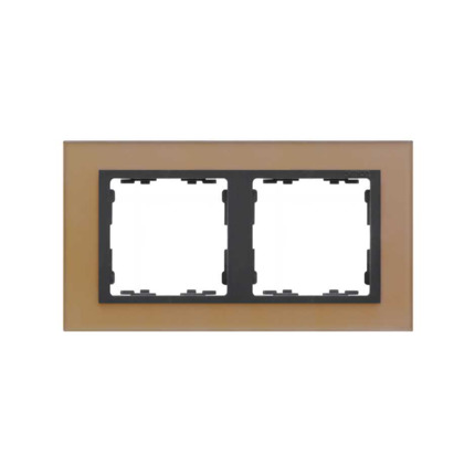 Comprar MARCO 2 ELEMENTOS NATURE CRISTAL COBRE Simon ref. 82827-34 al mejor precio | Cadenza Elecric