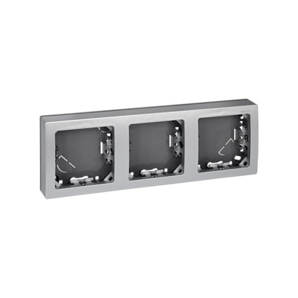 Comprar Marco 3 elementos horizontal Aluminio Simon ref. 73630-63 al mejor precio | Cadenza Elecric