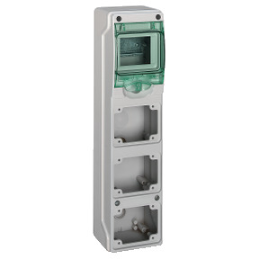 Mini Cofrets Kaedra - para tomas industriales - 98 x 392 mm - 4 módulos - 3 aber ref. 13177 Schneider Electric [PLAZO 3-6 SEMANA