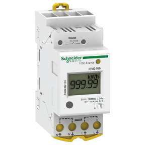 modular single phase power meter iEM2105 - 230V - 63A with pulse ((*)) ref. A9MEM2105 Schneider Electric