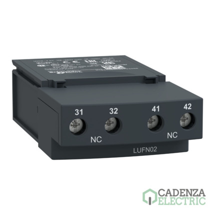 Compra módulo de contactos auxiliares LUF - 2 NF para TeSys U ref. LUFN02 Schneider Electric al mejor precio | Cadenza Electric