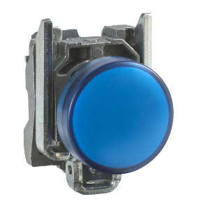 Piloto luminoso azul led integrado lente plana ø22 400v ref. XB4BV5B6 Schneider Electric [PLAZO 3-6 SEMANAS]
