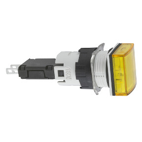 Piloto luminoso cuadrado amarillo ø 16 - led integrado - 24 V - conector ref. XB6CV5BB Schneider Electric [PLAZO 3-6 SEMANAS]