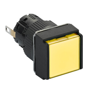 piloto luminoso cuadrado amarillo Ø16 - LED integrado - 24 V - conector ref. XB6ECV5BP Schneider Electric [PLAZO 3-6 SEMANAS]