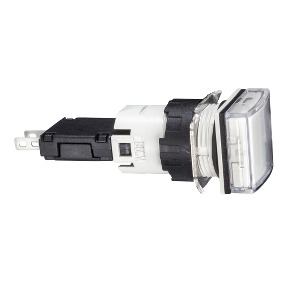 Piloto luminoso cuadrado blanco ø 16 - led integrado - 24 V - conector ref. XB6CV1BB Schneider Electric [PLAZO 3-6 SEMANAS]