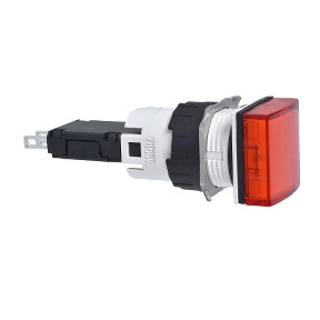 Piloto luminoso cuadrado rojo ø 16 - led integrado - 24 V - conector ref. XB6CV4BB Schneider Electric [PLAZO 3-6 SEMANAS]