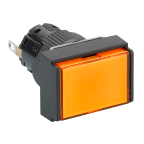 piloto luminoso rectangular naranja Ø16 - LED integrado - 12 V - conector ref. XB6EDV8JP Schneider Electric [PLAZO 3-6 SEMANAS]