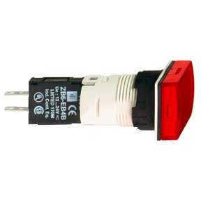 Piloto luminoso rectangular rojo ø 16 - led integrado - 24 V - conector ref. XB6DV4BB Schneider Electric [PLAZO 3-6 SEMANAS]