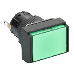 piloto luminoso rectangular verde Ø16 - LED integrado - 24 V - conector ref. XB6EDV3BP Schneider Electric [PLAZO 8-15 DIAS]