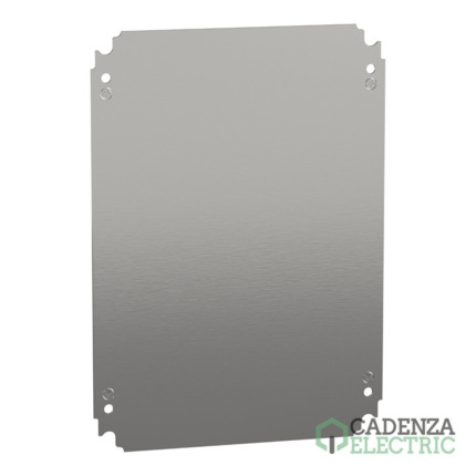 Compra Placa de montaje metálica plana Alt400xAnch300mm de acero galvanizado ref. NSYMM43 Schneider Electric al mejor precio | Cadenza Electric