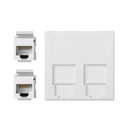 Comprar PLACA VD PLANA CG CON 2 CAT5EU BLANCO Simon ref. 50004089-030 al mejor precio | Cadenza Elecric