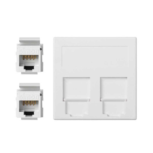 PLACA VD PLANA CG CON 2 CAT5EU BLANCO Simon ref. 50004089-030