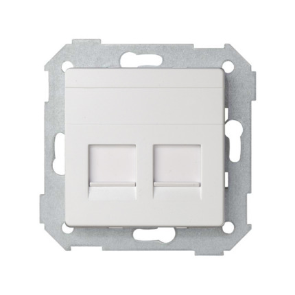 Comprar Placa v&d univ. plana c/g polvo para 2 RJ45  Simon ref. 8200006-090 al mejor precio | Cadenza Elecric