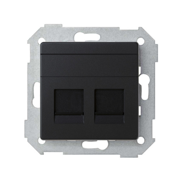Placa v&d univ. plana c/g polvo para 2 RJ45  Simon ref. 8200006-098